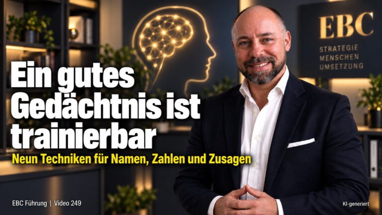 Gedächtnis trainieren: Neun Techniken im Betrieb. Der Name fällt nicht ein. EBC Führung zeigt Merktechniken für Namen, Einarbeitung und Wissensmanagement.