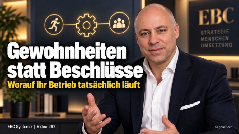 Gewohnheiten statt Beschlüsse im Betrieb. Beschlüsse, die verpuffen. EBC Systeme zeigt, wie Gewohnheiten und Abläufe die Veränderung im Betrieb sichern.