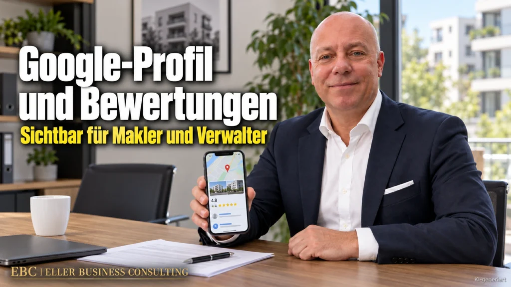 Google-Profil und Bewertungen: Sichtbar für Makler und Verwalter. EBC Eller Business Consulting prüft Impressum, irreführende Werbung und Unterlassungsklage bei Bewertungen.