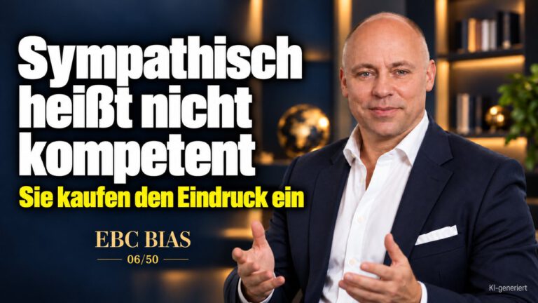 Halo-Effekt: Der Eindruck ist keine Fähigkeit. Vier Minuten, ein fertiges Urteil. EBC Bias zeigt, wie dieser Denkfehler Vorstellungsgespräch und Personalauswahl verzerrt.
