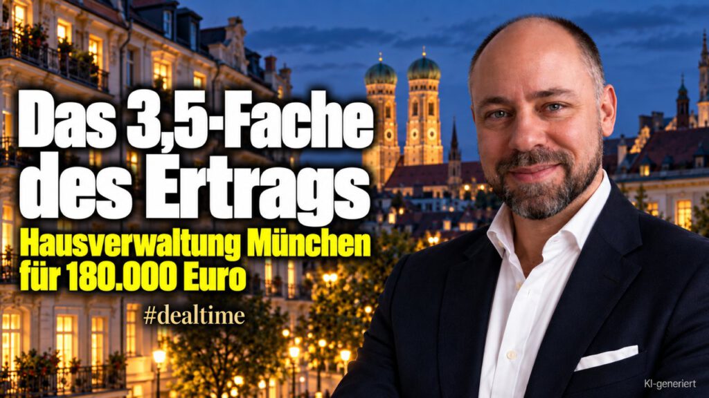 Hausverwaltung München: Das 3,5-Fache des Ertrags. Die #dealtime-Fallstudie von EBC Eller Business Consulting erklärt den Ertragsfaktor beim Unternehmenskauf einer Hausverwaltung.