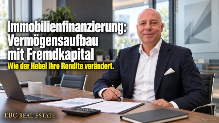 Immobilienfinanzierung: Vermögensaufbau mit Fremdkapital. Wie der Hebel Ihre Rendite verändert. EBC Real Estate erklärt Finanzierung im Immobilien Investment.