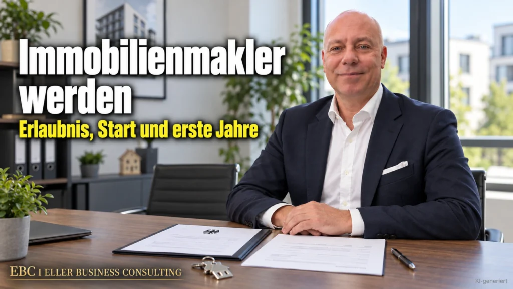 Immobilienmakler werden: Erlaubnis, Start und erste Jahre. EBC Eller Business Consulting zeigt angehenden Immobilienmaklern Gewerbeerlaubnis und Erfolgsprinzip im Alltag.