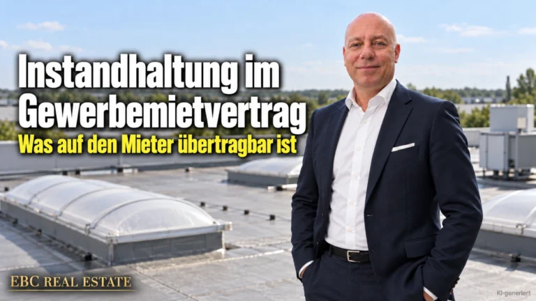 Instandhaltung im Gewerbemietvertrag: Was auf den Mieter übertragbar ist. EBC Real Estate prüft im Property Management Dach und Fach sowie AGB-Kontrolle.