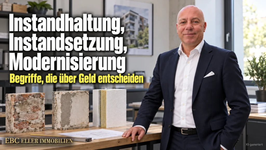 Instandhaltung, Instandsetzung, Modernisierung: Begriffe, die über Geld entscheiden. EBC Eller Immobilien grenzt für Hausverwaltungen Erhaltungsaufwand und Modernisierungsumlage ab.