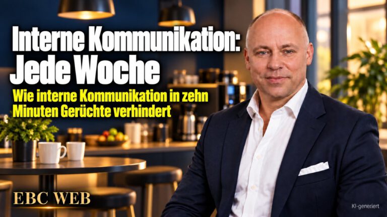 Interne Kommunikation: Jede Woche. Die Neuigkeit kommt von außen. EBC Eller Business Consulting zeigt in der Personalführung, wie Teambesprechungen Gerüchten zuvorkommen.