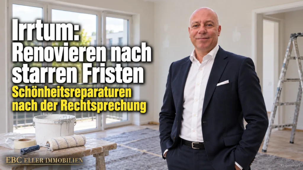 Irrtum: Renovieren nach starren Fristen. Schönheitsreparaturen nach der Rechtsprechung. EBC Eller Immobilien prüft Formularvertrag, AGB-Kontrolle und Übergabeprotokoll.