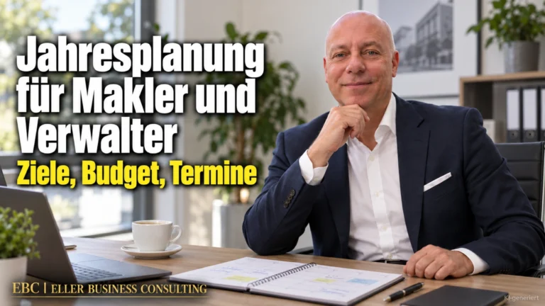 Jahresplanung für Makler und Verwalter: Ziele, Budget, Termine. EBC Eller Business Consulting verbindet Wirtschaftsplan, Liquiditätsplanung und Soll-Ist-Vergleich.