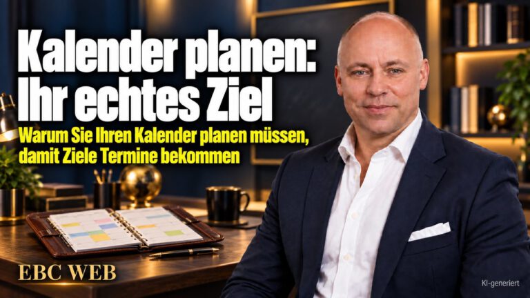 Kalender planen: Ihr echtes Ziel. Die Tafel und der Kalender. EBC Eller Business Consulting zeigt, wie Zeitplanung Ziele gegen das Tagesgeschäft durchsetzt.