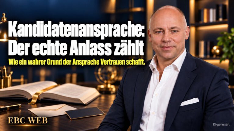 Kandidatenansprache: Der echte Anlass zählt. Wie ein wahrer Grund der Ansprache Vertrauen schafft. EBC Eller Business Consulting zeigt Direktansprache in der Personalgewinnung.