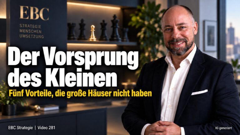 Kleiner Betrieb: Vorsprung gegen große Häuser. Der Große kommt in die Stadt. EBC Strategie zeigt Hausverwaltungen, wie Kundenbindung statt Preiskampf den Wettbewerbsvorteil sichert.