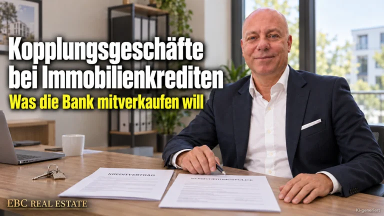 Kopplungsgeschäfte bei Immobilienkrediten: Was die Bank mitverkaufen will. EBC Real Estate erklärt Finanzierungsvermittlern Kopplungsgeschäft, Restschuldversicherung und Bausparvertrag.