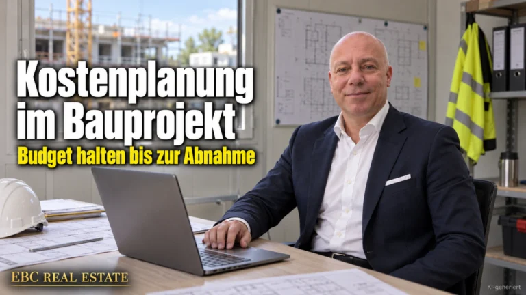 Kostenplanung im Bauprojekt: Budget halten bis zur Abnahme. EBC Real Estate zeigt Projektentwicklern Kostenplanung nach DIN 276, Leistungsverzeichnis und Soll-Ist-Vergleich.