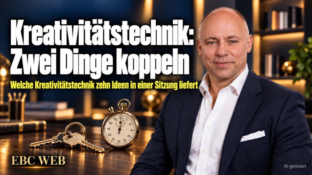 Kreativitätstechnik: Zwei Dinge koppeln. Warten auf den Einfall. EBC Eller Business Consulting zeigt in der Strategie, wie gekoppelte Begriffe die Ideenfindung anstoßen.