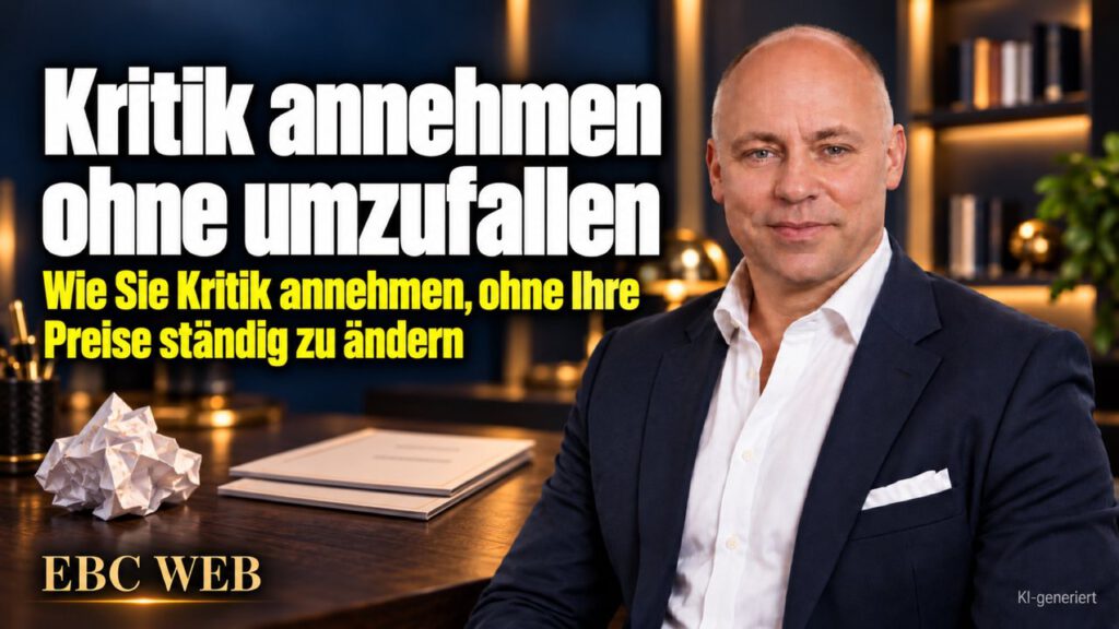 Kritik annehmen ohne umzufallen: Eine Bemerkung über den Preis. EBC Eller Business Consulting zeigt, wie Sie bei Kundenkritik Positionierung und Preise halten.
