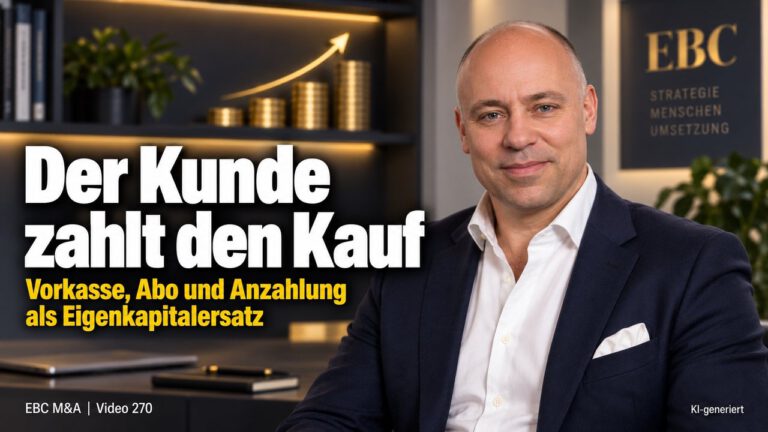 Vorkasse statt Eigenkapital: Kunde zahlt Kauf. Wer zahlt hier ohnehin schon? EBC M&A erklärt Vorauszahlung als Finanzierung des Kaufs statt Eigenkapital.