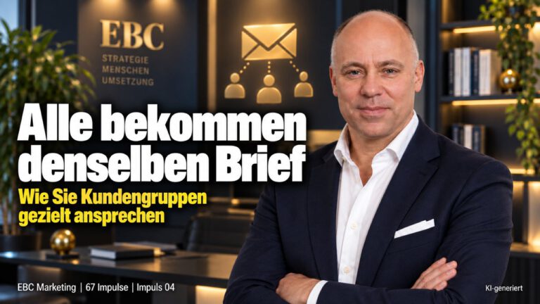 Kundengruppen: Alle bekommen denselben Brief. Ein Brief für alle. EBC Marketing erklärt, wie Kundensegmentierung im CRM das Direktmarketing gezielter macht.