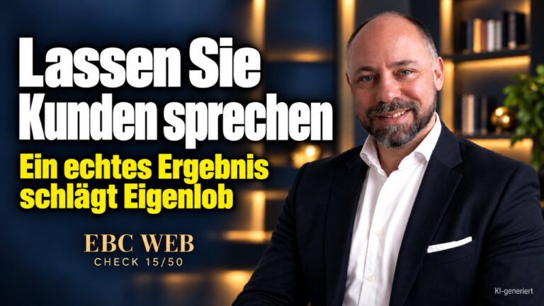 Kundenstimmen auf der Landingpage. Behauptung oder Beleg? EBC Eller Business Consulting zeigt, wie echte Kundenstimmen als Social Proof Vertrauen schaffen.