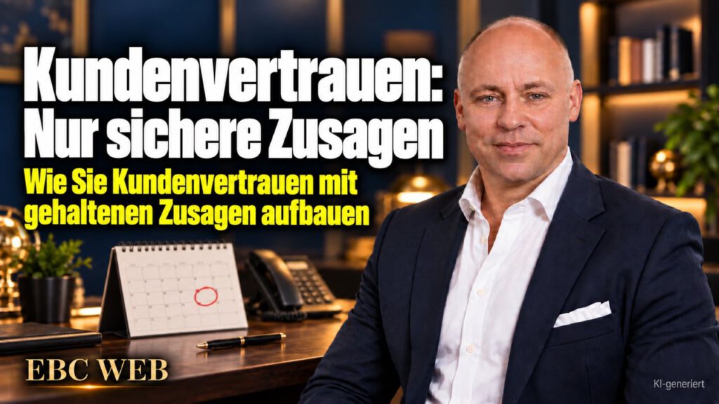 Kundenvertrauen: Nur sichere Zusagen. Rückmeldung bis Freitag versprochen. EBC Eller Business Consulting zeigt im Vertrieb, wie Termintreue und Erwartungsmanagement Kundenbindung sichern.