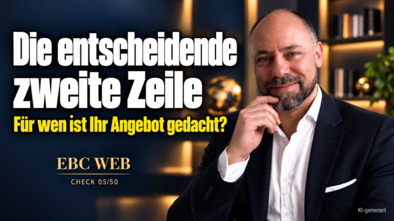 Landingpage: die Unterzeile richtig schreiben. Unter der Überschrift fehlt etwas. EBC Eller Business Consulting zeigt, wie Überschrift und Unterzeile gemeinsam die Conversion tragen.