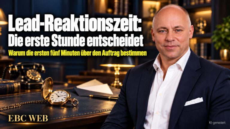 Lead-Reaktionszeit: Die erste Stunde entscheidet. Warum die ersten fünf Minuten über den Auftrag bestimmen. EBC Eller Business Consulting zeigt, wie Sie Online-Anfragen in der Akquise beantworten.