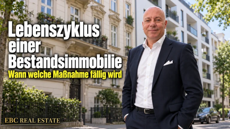 Lebenszyklus einer Bestandsimmobilie: Wann welche Maßnahme fällig wird. EBC Real Estate erklärt im Property und Asset Management Lebenszykluskosten, Restnutzungsdauer und Gewährleistung.