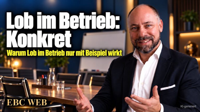 Lob im Betrieb: Konkret. Zwei Worte im Vorbeigehen. EBC Eller Business Consulting erklärt, wie konkretes Feedback Mitarbeiter motiviert und Anerkennung spürbar macht.