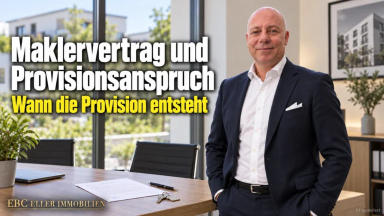 Maklervertrag und Provisionsanspruch: Wann die Provision entsteht. EBC Eller Immobilien erklärt Immobilienmaklern Hauptvertrag, Textform und Widerrufsrecht.