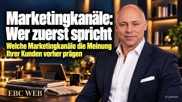 Marketingkanäle: Wer zuerst spricht. Der Interessent mit fester Meinung. EBC Eller Business Consulting erklärt, wie Informationsquellen und Empfehlungen die Kundengewinnung prägen.