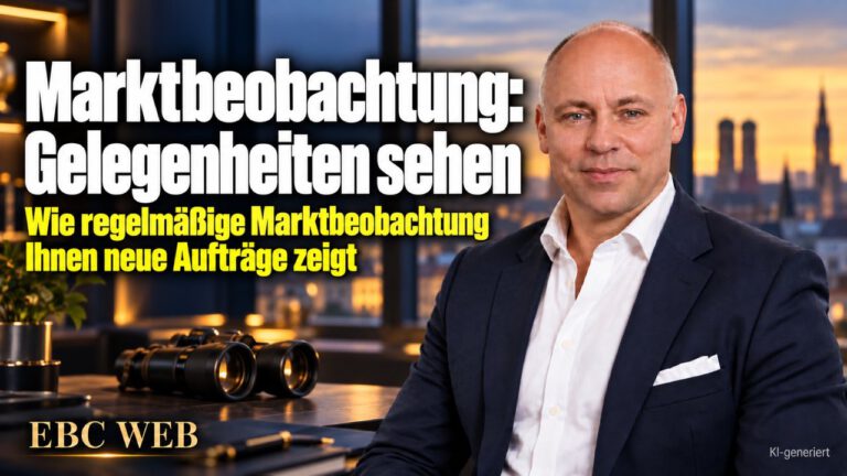 Marktbeobachtung: Gelegenheiten sehen. Der Auftrag im Nachbarort. EBC Eller Business Consulting zeigt in der Akquise, wie Ausschreibung und Wettbewerb neue Gelegenheiten zeigen.