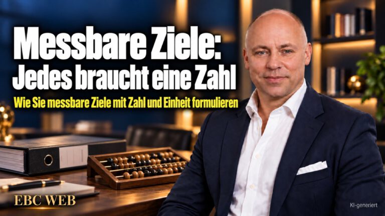 Messbare Ziele: Jedes braucht eine Zahl. Ein Satz im Protokoll. EBC Eller Business Consulting zeigt, wie SMART-Ziele und eine Kennzahl jede Zielformulierung prüfbar machen.