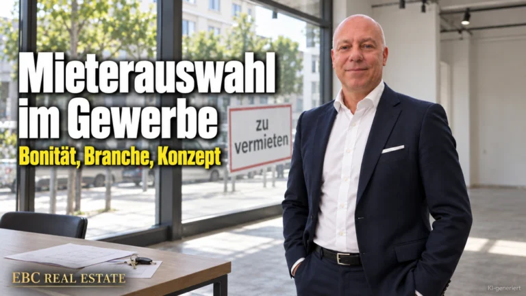 Mieterauswahl im Gewerbe: Bonität, Branche, Konzept. EBC Real Estate prüft im Property Management Wirtschaftsauskunftei, Schuldnerverzeichnis und Bürgschaft.
