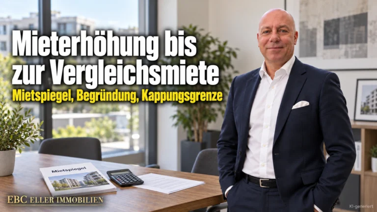 Mieterhöhung bis zur Vergleichsmiete: Mietspiegel, Begründung, Kappungsgrenze. EBC Eller Immobilien erklärt Hausverwaltungen ortsübliche Vergleichsmiete und Textform.