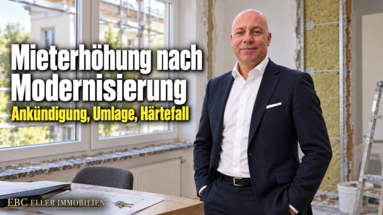 Mieterhöhung nach Modernisierung: Ankündigung, Umlage, Härtefall. EBC Eller Immobilien erklärt Hausverwaltungen Textform, Härteeinwand und Abgrenzung zur Instandhaltung.