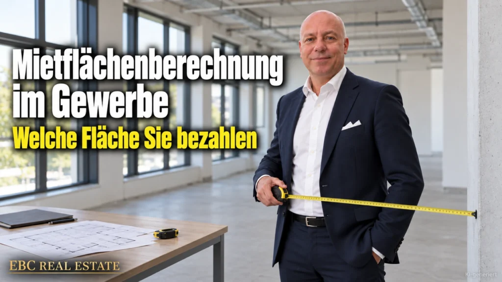 Mietflächenberechnung im Gewerbe: Welche Fläche Sie bezahlen. EBC Real Estate erklärt im Property Management MF-G, DIN 277 und Umlageschlüssel.