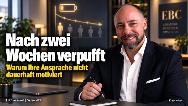 Mitarbeiter motivieren: Umstände statt Reden. Nach zwei Wochen ist alles verpufft. EBC Personal zeigt, wie Beteiligung, Lob und Anerkennung die Personalführung tragen.