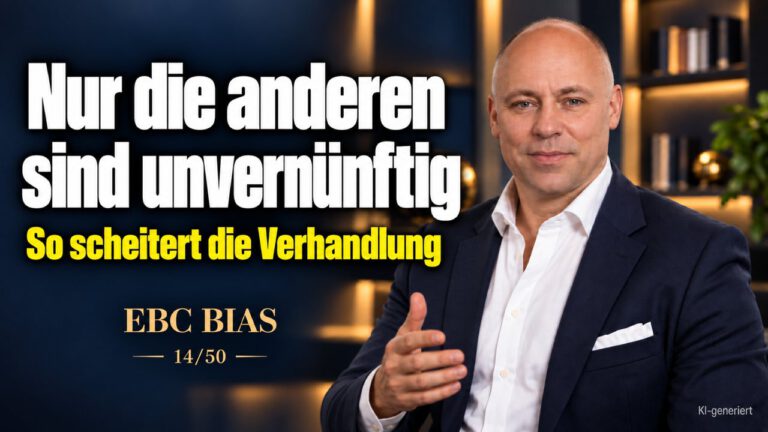 Naiver Realismus: Die Gegenseite hat Gründe. Dieselbe Sendung, zwei Urteile. EBC Bias zeigt, wie der Blick auf die Gegenseite Konflikte und Verhandlungen entschärft.