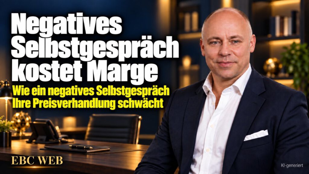 Negatives Selbstgespräch kostet Marge: Vor dem schwierigen Telefonat. EBC Eller Business Consulting zeigt, wie Ihr Selbstbild die Preisverhandlung und Marge beeinflusst.