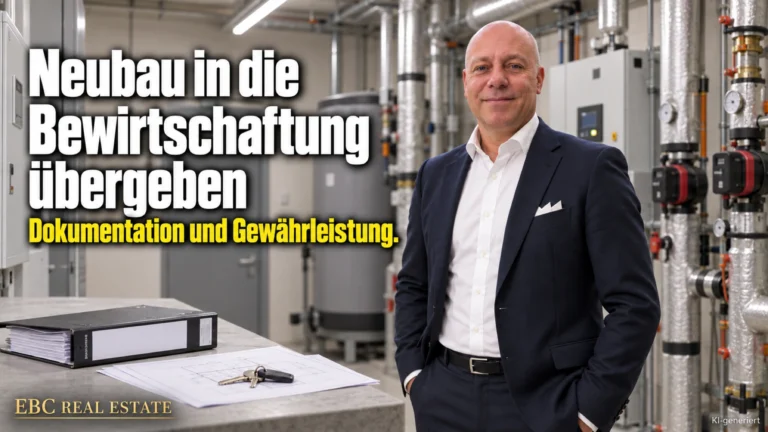 Neubau in die Bewirtschaftung übergeben: Dokumentation und Gewährleistung. EBC Real Estate verbindet für Bauträger Abnahme, Gewährleistung und Lebenszykluskosten.