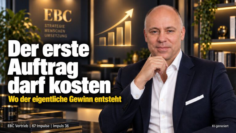 Neukundengewinnung: Der erste Auftrag darf kosten. Der Auftrag, der sich nicht rechnet. EBC Vertrieb rechnet, wie Folgegeschäft und Kundenwert ein Einstiegsangebot tragen.