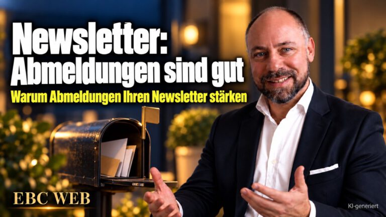 Newsletter: Abmeldungen sind gut. Vier Abmeldungen am Abend. EBC Eller Business Consulting erklärt, warum ein schlanker Verteiler im E-Mail-Marketing die Kundenbindung stärkt.