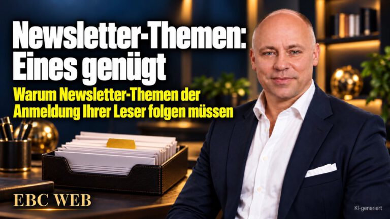 Newsletter-Themen: Eines genügt. Der Steuertipp im Gesundheitsbrief. EBC Eller Business Consulting erklärt, wie ein klares Thema im E-Mail-Marketing die Kundenbindung stärkt.