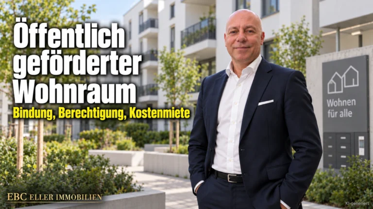 Öffentlich geförderter Wohnraum: Bindung, Berechtigung, Kostenmiete. EBC Eller Immobilien erklärt Hausverwaltungen Wohnberechtigungsschein, Benennungsrecht und Untervermietung.