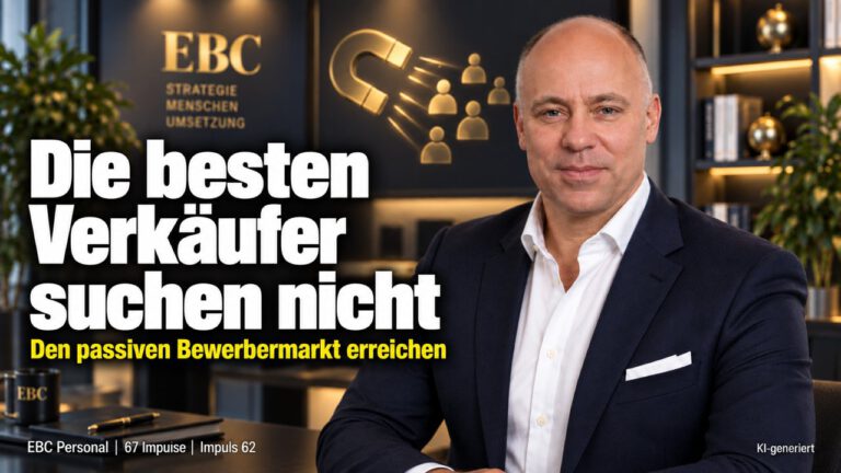 Vertriebsmitarbeiter: Die Besten suchen nicht. Der Verkäufer am Messestand. EBC Personal zeigt, wie Direktansprache im passiven Bewerbermarkt Verkäufer findet.