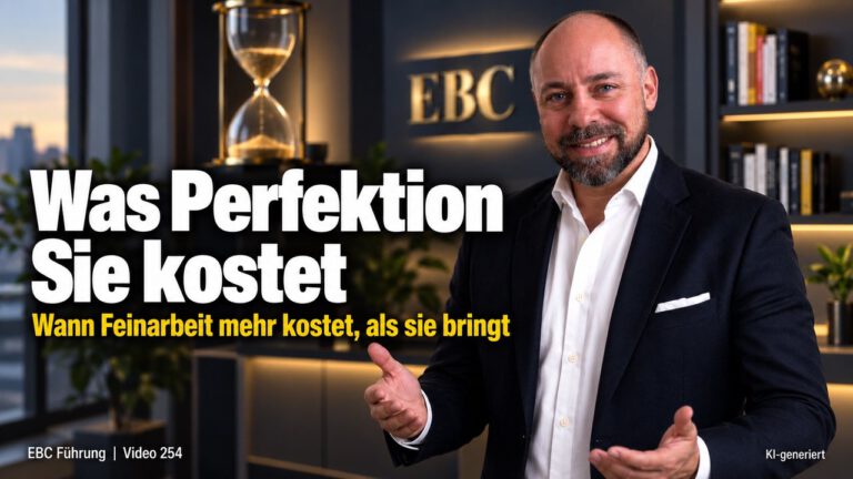 Perfektionismus im Betrieb: Was er kostet. Das Angebot liegt fertig da. EBC Führung zeigt, wie Freigabe, Fristen und Fehlerkultur Qualität ohne Stillstand sichern.
