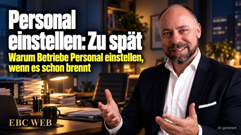 Personal einstellen: Zu spät. Sonntag über den Belegen. EBC Eller Business Consulting zeigt Kleinunternehmen, wie Personalplanung den Inhaber rechtzeitig entlastet.