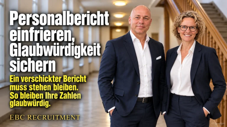Personalbericht einfrieren, Glaubwürdigkeit sichern: Ein verschickter Bericht muss stehen bleiben. So bleiben Ihre Zahlen glaubwürdig. EBC Recruitment erklärt den Stichtag im Berichtswesen.