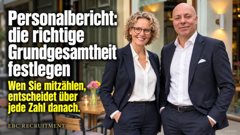 Personalbericht: die richtige Grundgesamtheit festlegen. Wen Sie mitzählen, entscheidet über jede Zahl danach. EBC Recruitment ordnet Organigramm und Personalcontrolling.