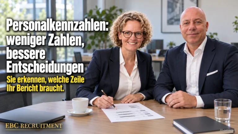 Personalkennzahlen: weniger Zahlen, bessere Entscheidungen. Sie erkennen, welche Zeile Ihr Bericht braucht. EBC Recruitment ordnet Kennzahlensystem und Berichtswesen im Personalcontrolling.