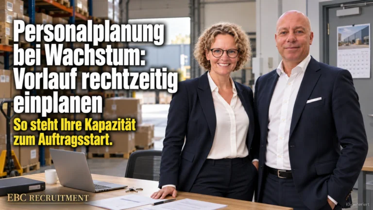 Personalplanung bei Wachstum: Vorlauf rechtzeitig einplanen. So steht Ihre Kapazität zum Auftragsstart. EBC Recruitment verbindet Personalbedarfsplanung und Personalsuche im Personalcontrolling.